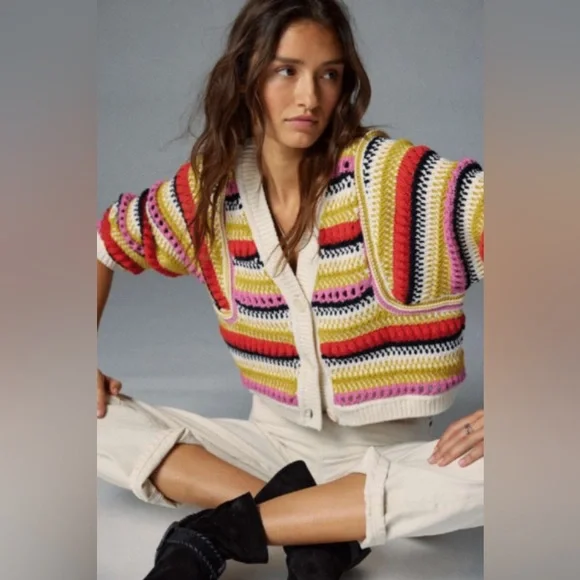 Ba&sh ~ Romy Reversible Cardigan- Multicolour - Picture 14 of 17